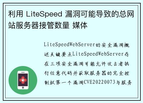 利用 LiteSpeed 漏洞可能导致的总网站服务器接管数量 媒体